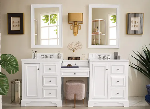 Modern vanity installation and upgrade service offering stylish designs, durable countertops, and optimized storage solutions.
